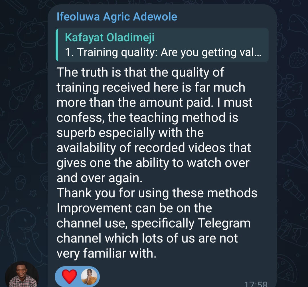Testimonial from my community of lesrners